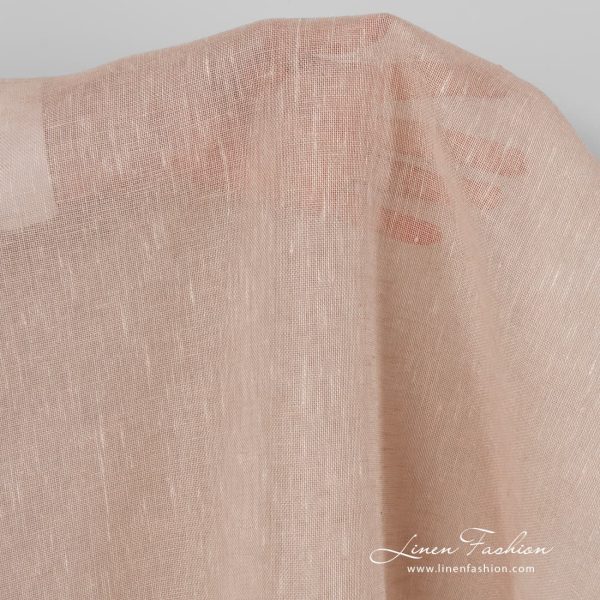 Latte beige dyed linen fabric.