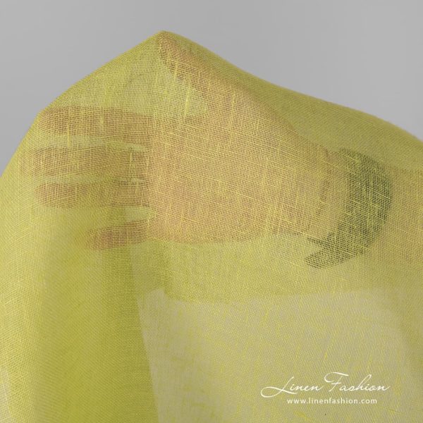 100% linen fabric in fresh salad green color.