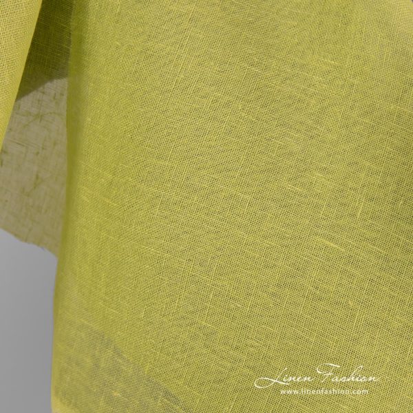 Gauze 100% linen fabric in salad green.