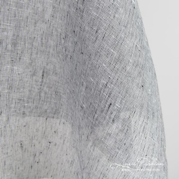 Linen fabric in black and white melange