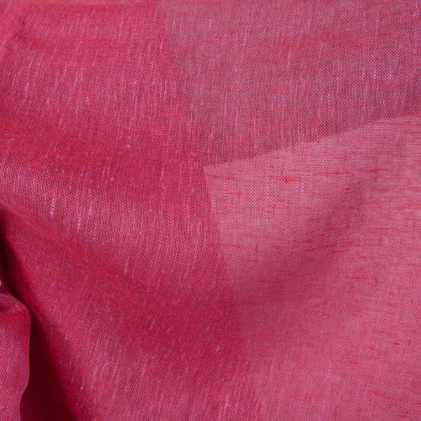 Lightweight linen fabric fuchsia colour transparent close up detail
