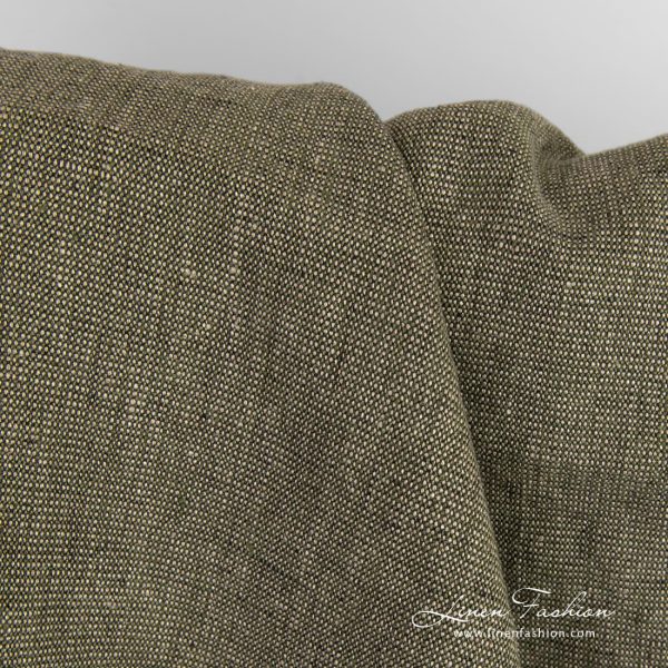 Moss green 100% linen fabric