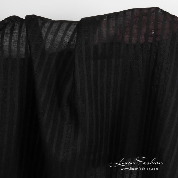 Lightweight black linen fabric.