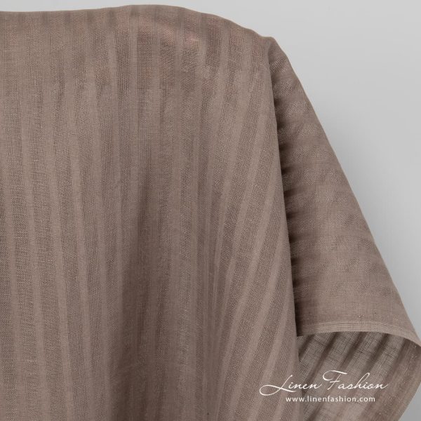 Striped grey linen fabric.