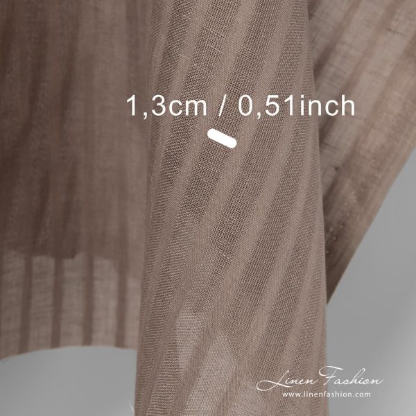 100% linen fabric in grey colour.