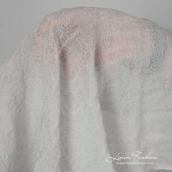 Pale green linen wool fabric.