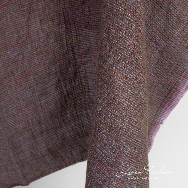 Multicolored linen fabric, washed