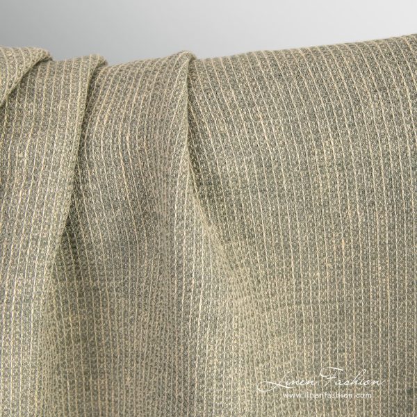 Yellow linen fabric in "waffle" pattern