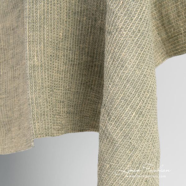 Yellow linen fabric, washed