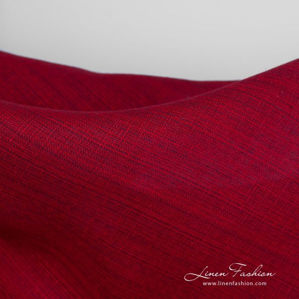 Red dyed linen fabric.