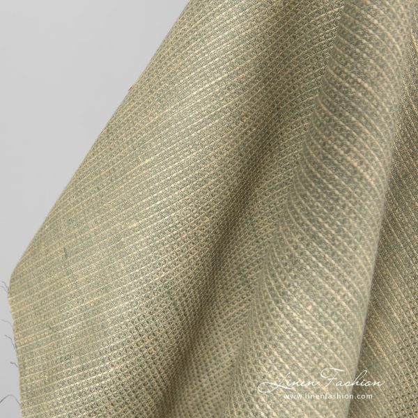 100% linen fabric in yellow grey.