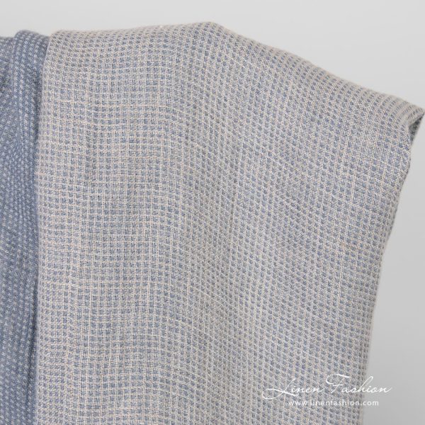 Bluish linen fabric, washed