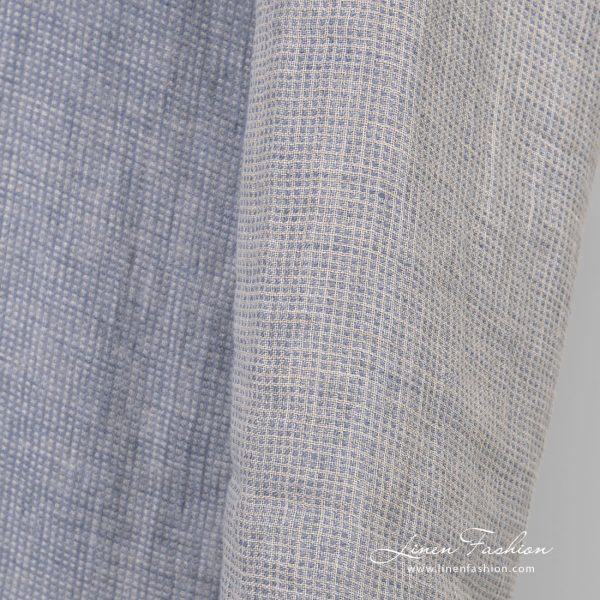 Bluish linen fabric, double-sided