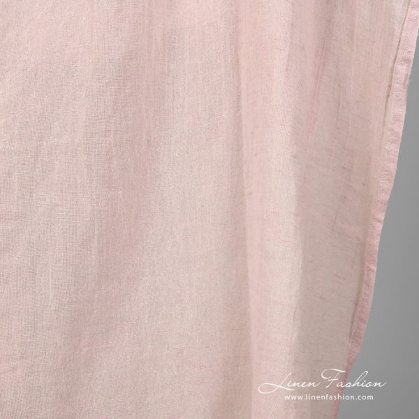 Linen cotton fabric in light lilac and white melange
