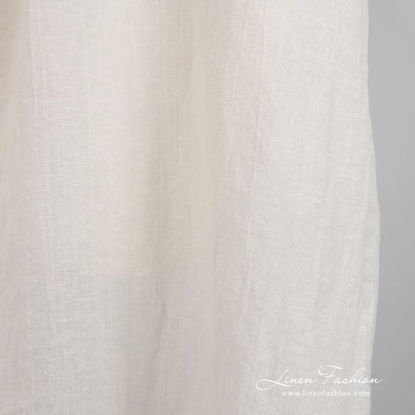 Off-white linen cotton fabric in plain weave, specially washed to increase softness