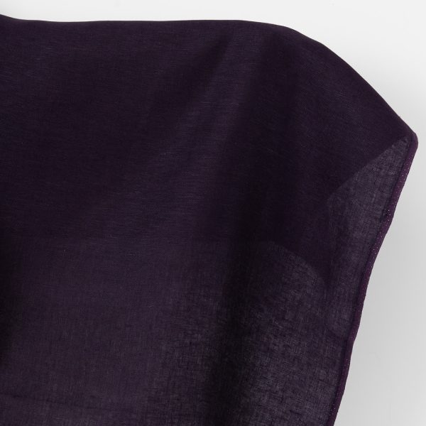 Linen fabric black-violet satin