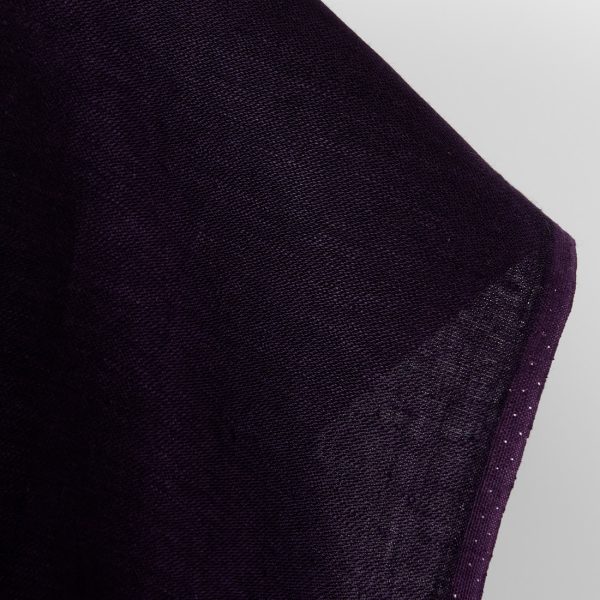 Linen fabric black-violet satin, pure linen