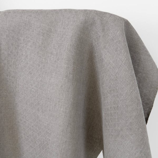 Linen fabric natural jacquard diamonds
