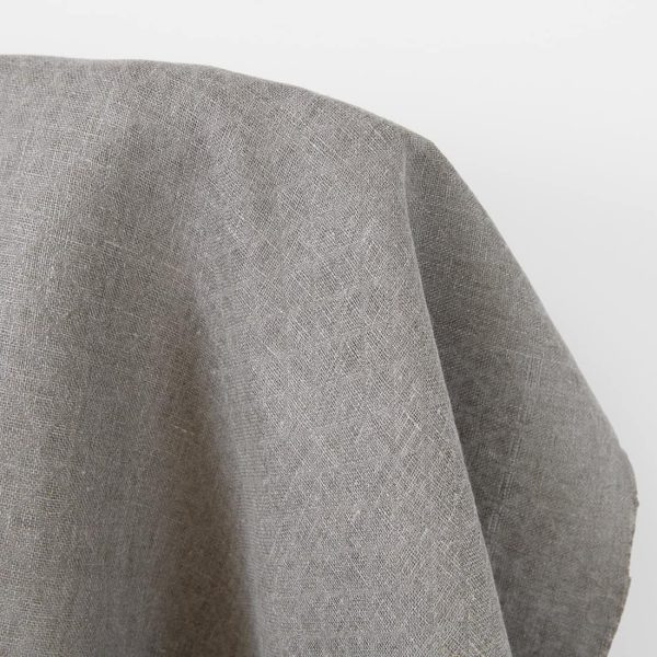 Linen fabric natural jacquard diamonds, pure linen