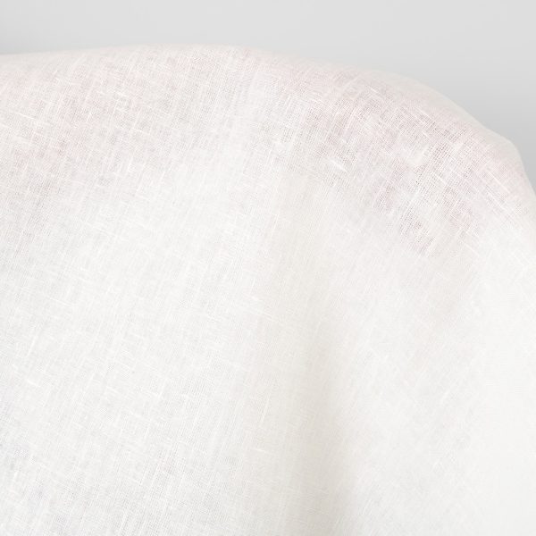 Linen fabric off-white with black stripes, medium weight