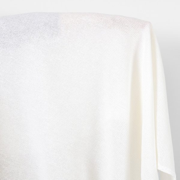 Linen cotton fabric white textured honeycomb