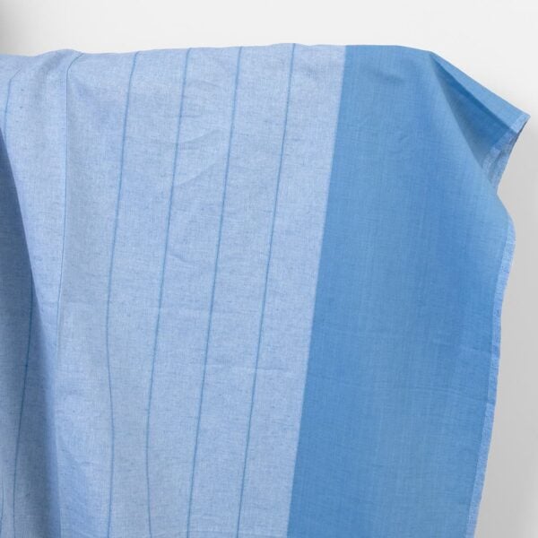 Linen cotton fabric blue and white stripes