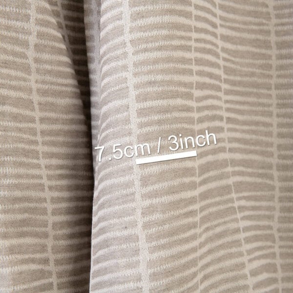 Linen cotton fabric off-white and natural jacquard, washed, with measurements