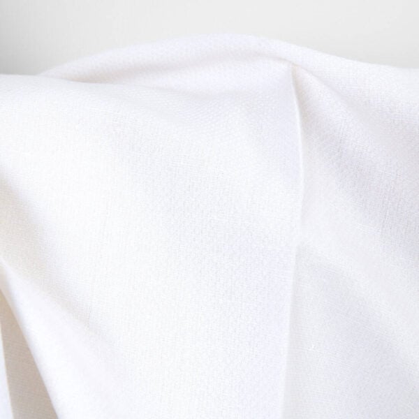 Linen cotton fabric white diamonds with floral stripe