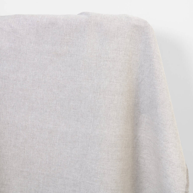 Linen cotton fabric natural and white melange