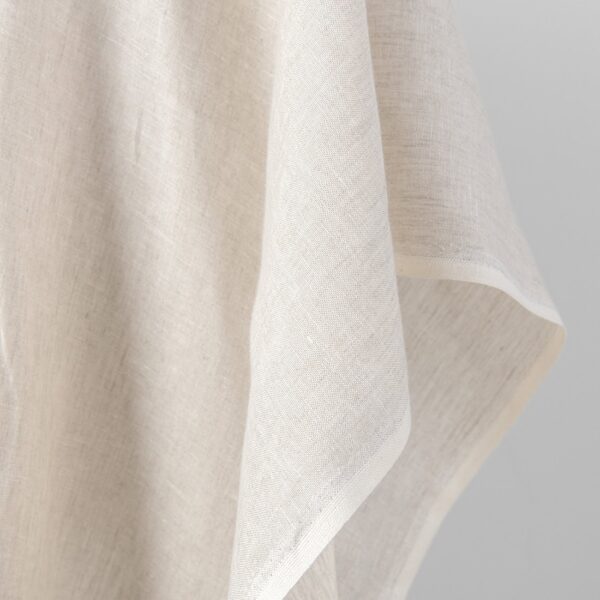 Linen fabric natural and off-white melange lightweight