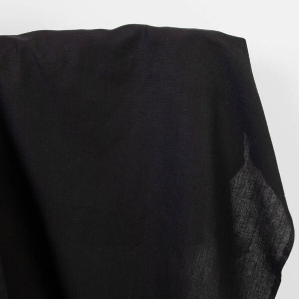 Linen cotton fabric in black