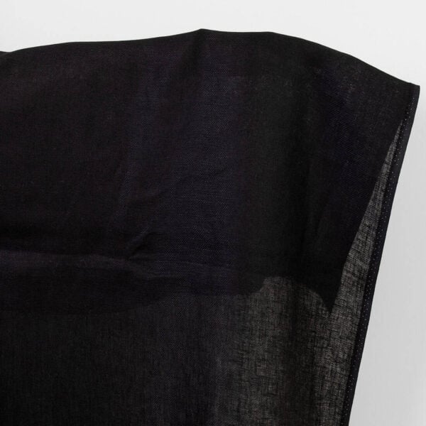 Linen fabric black small diamonds pattern
