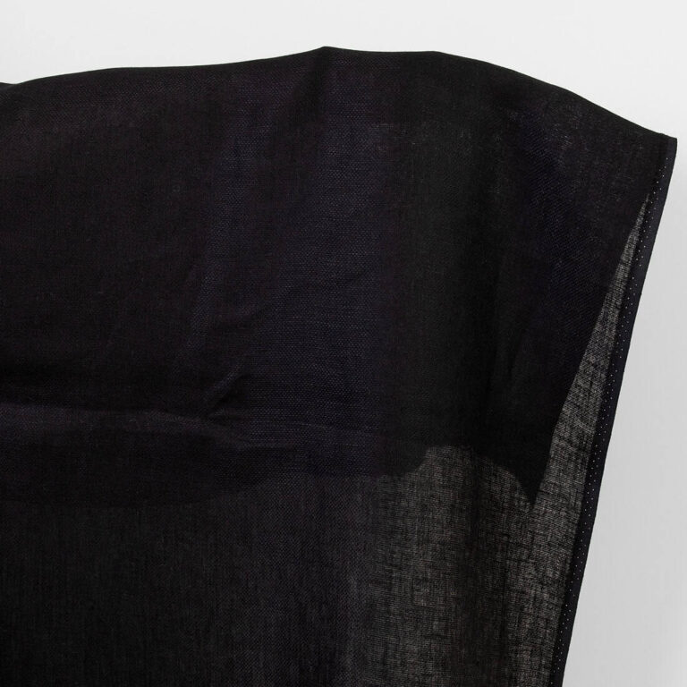 Linen fabric black small diamonds pattern