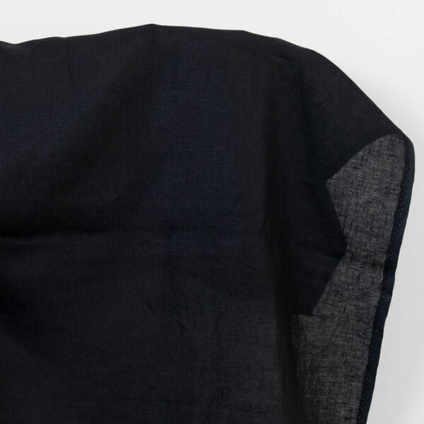 Linen fabric solid black