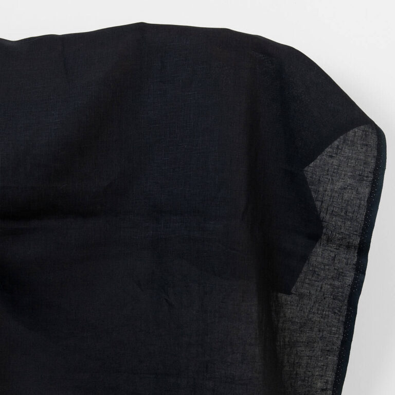 Linen fabric solid black