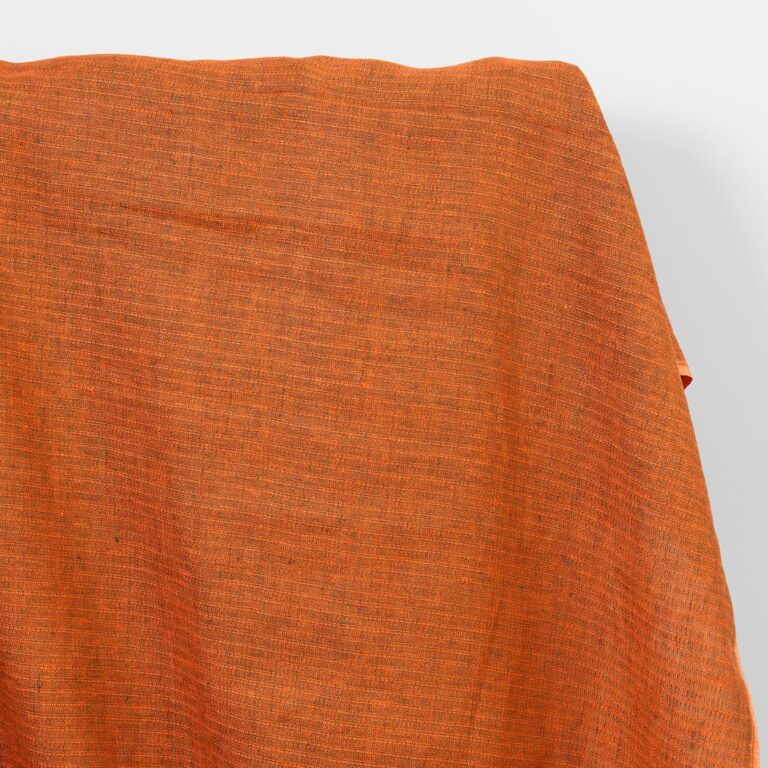 Linen fabric orange tweed