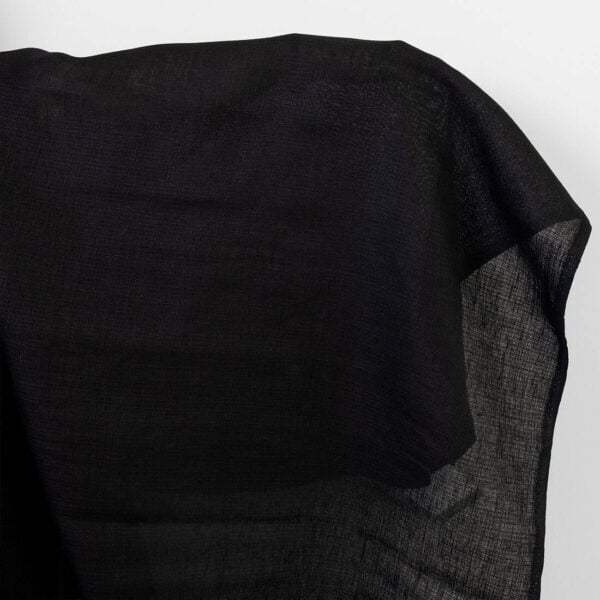 Linen fabric solid black dobby