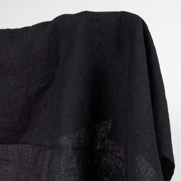 washed black linen fabric, 145cm