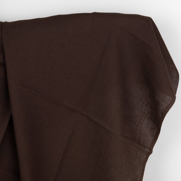 Linen fabric plain dark brown